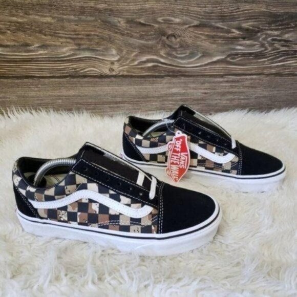New Vans Old Skool Womens Camo Checkerboard Sneakers Size 7 Skater Grunge Casual - Picture 4 of 7